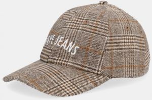 Šiltovka s prímesou vlny Pepe Jeans hnedá farba, PL0400008