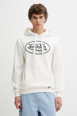 Mikina Von Dutch biela farba, s kapucňou, vzorovaná, VD.1.SWZ.BRAND