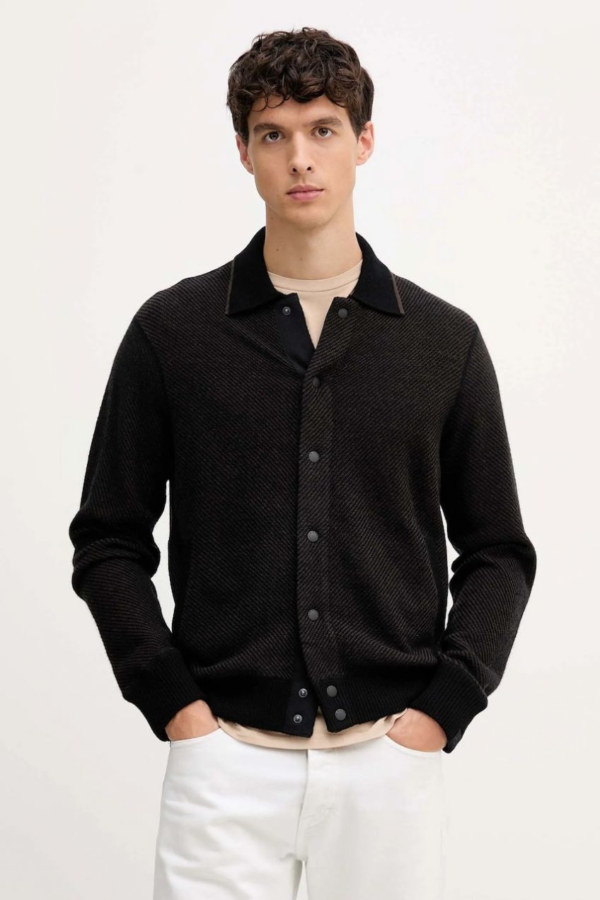 Vlnený kardigán Rag & Bone hnedá farba, RH2225F6MWL