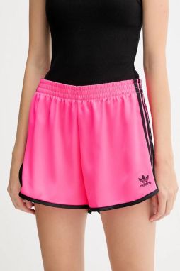 Šortky adidas Originals 3s Sprinter ružová farba, s nášivkou, vysoký pás, JW5062