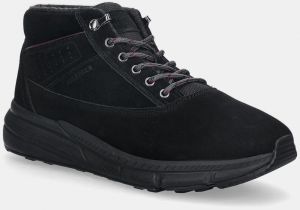 Topánky Tommy Hilfiger W NBK SDE HYBRID BOOT čierna farba, FM0FM05609