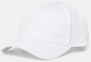 Bavlnená šiltovka Calvin Klein biela farba, jednofarebná, K50K511987