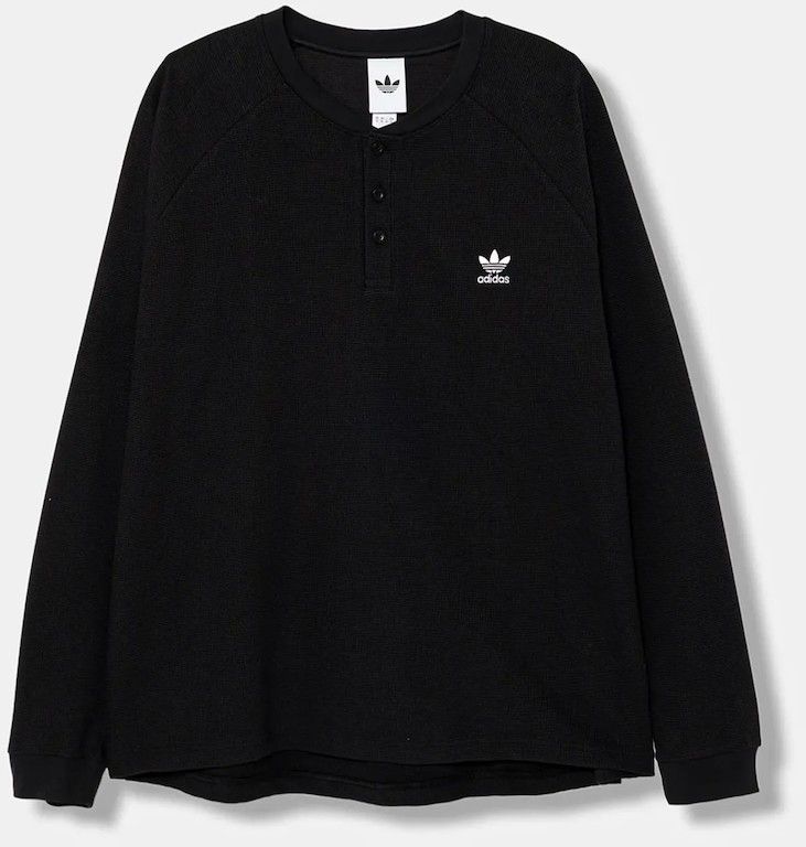 Tričko s dlhým rukávom adidas Originals Essentials čierna farba, s nášivkou, JW1050