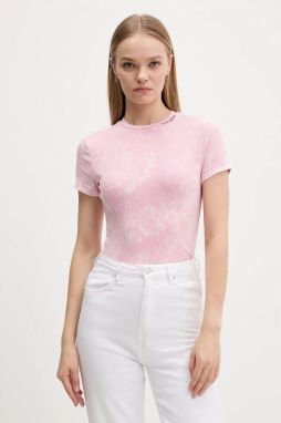 Tričko Tommy Jeans dámske, ružová farba, DW0DW21531
