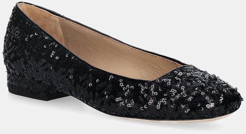 Baleríny Lauren Ralph Lauren Emellie Bllt čierna farba, 802977878001