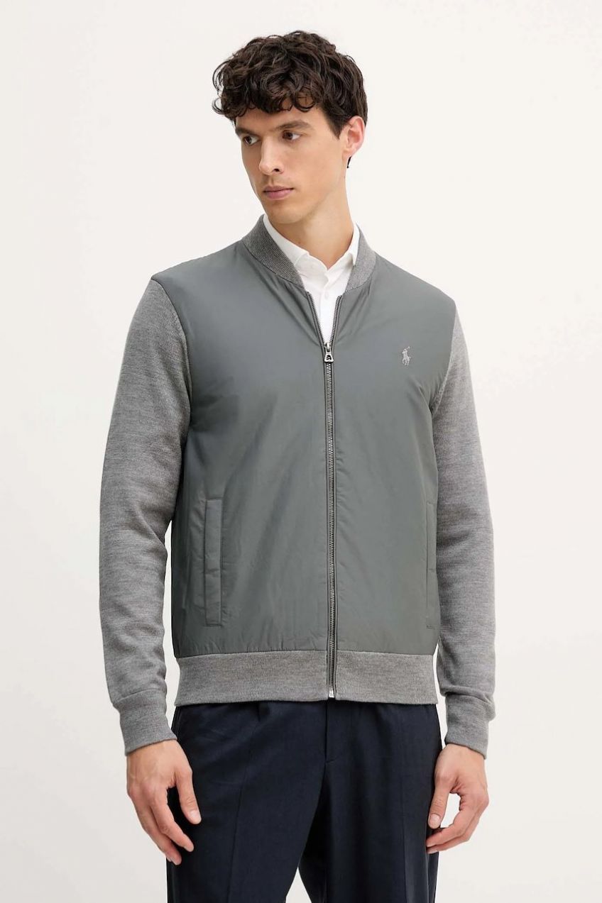 Mikina s prímesou vlny Polo Ralph Lauren tmavomodrá farba, jednofarebná, 710951113