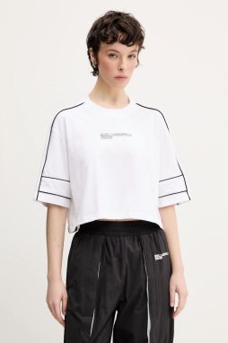 Bavlnené tričko Karl Lagerfeld Jeans dámske, biela farba, A2W17028