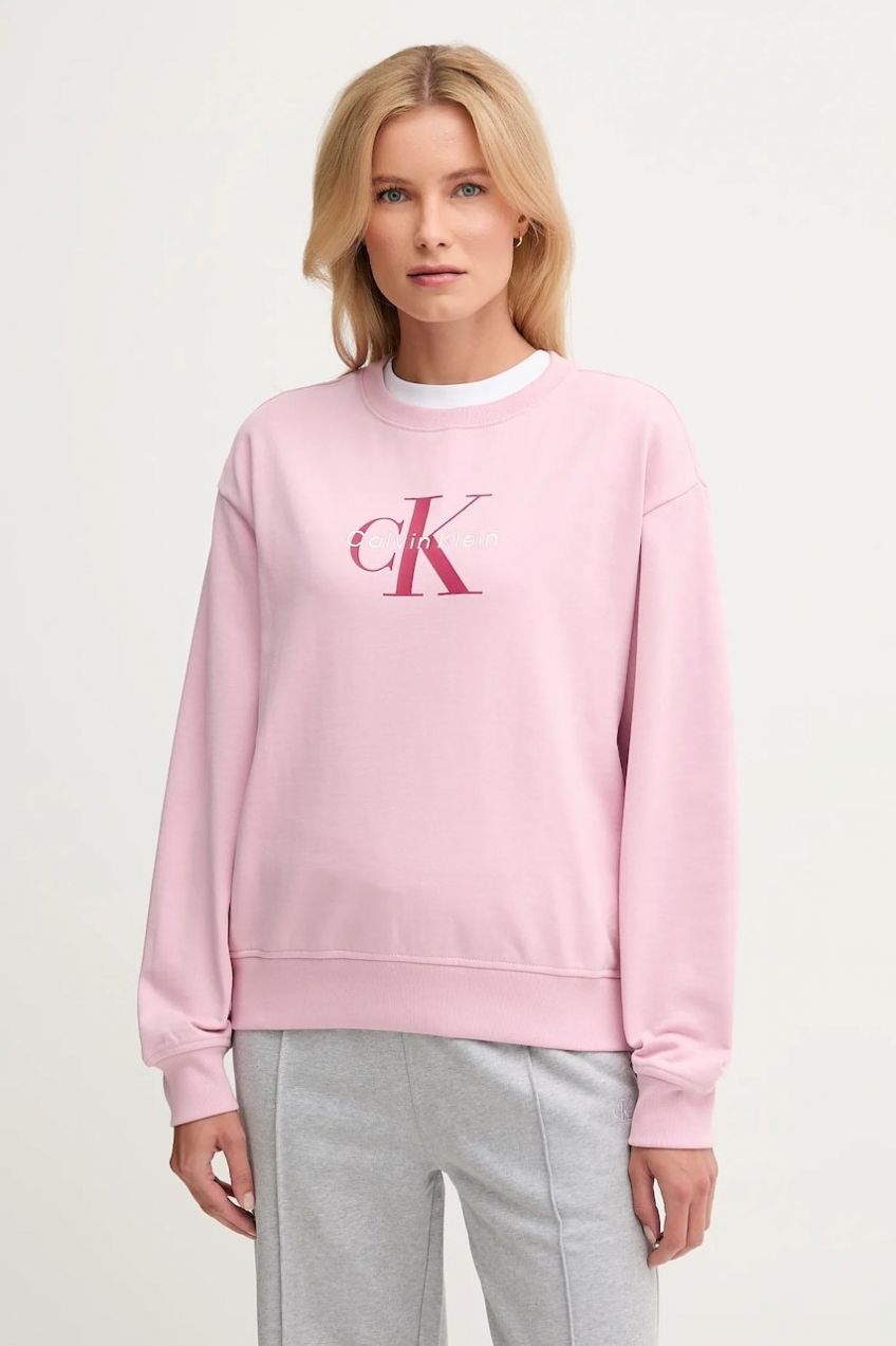 Mikina Calvin Klein Jeans béžová farba, s potlačou, LV047B234G