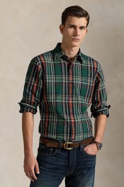 Bavlnená košeľa Polo Ralph Lauren tmavomodrá farba, regular, s golierom button-down, 710P00524