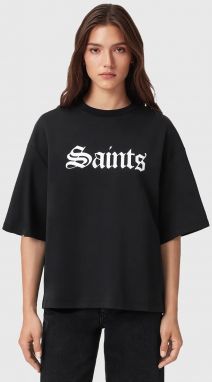 Bavlnené tričko AllSaints SAINT dámske, čierna farba, W139JD