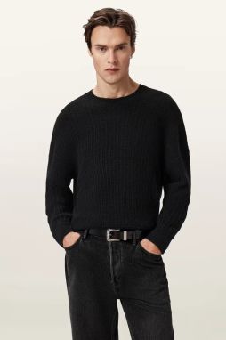 Sveter s prímesou alpaky AllSaints JAKOB čierna farba, M008KD