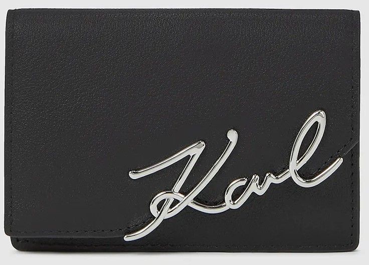 Kožená peňaženka Karl Lagerfeld čierna farba, A4W32018