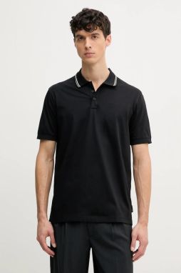 Bavlnené polo tričko Armani Exchange pánske, čierna farba, s potlačou, XM000466 AF10337