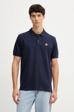 Bavlnené polo tričko Bally čierna farba, s nášivkou, MJE06N