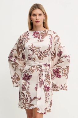 Šaty Marciano Guess LOREDANA hnedá farba, mini, rovný strih, 5YGK40 7298A