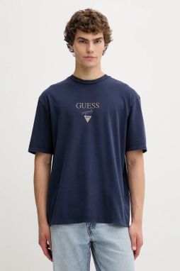 Bavlnené tričko Guess Originals pánske, šedá farba, vzorované, M5GI69 K8FQ4