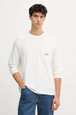 Bavlnené tričko s dlhým rukávom Pepe Jeans biela farba, jednofarebné, PM5010100