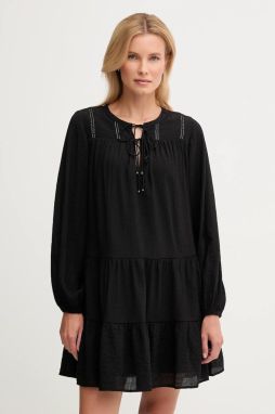 Šaty Pepe Jeans čierna farba, mini, áčkový strih, PL9537696