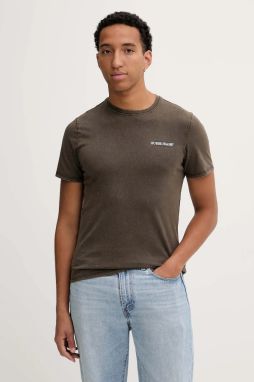 Bavlnené tričko Guess Jeans pánske, hnedá farba, s potlačou, M5BI27 K8HM0