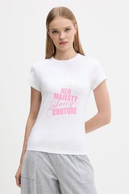 Tričko Juicy Couture dámske, biela farba, JCNCT225464