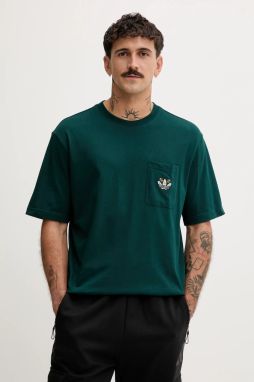 Bavlnené tričko adidas Originals Mg Lo Ss T pánske, zelená farba, s nášivkou, JY2990