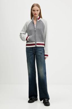 Kardigan s prímesou vlny Guess Jeans šedá farba, ľahké, W5BR12 Z0561