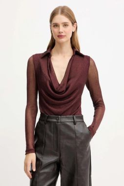 Body Bardot bordová farba, jednofarebná, 59561TB1