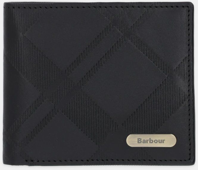 Kožená peňaženka Barbour čierna farba, MLG0077