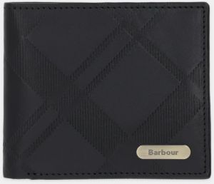 Kožená peňaženka Barbour čierna farba, MLG0077