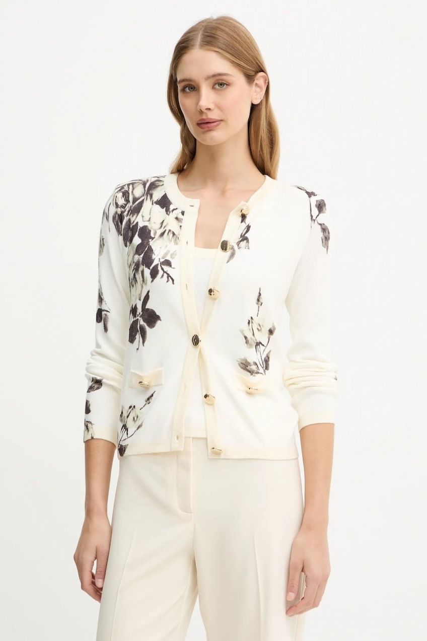 Kardigan a top Blugirl Blumarine 2-pak béžová farba, ľahké, RF5069.MAB01