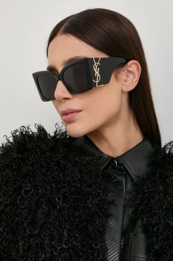 Slnečné okuliare Saint Laurent BLAZE dámske, čierna farba,BLAZE