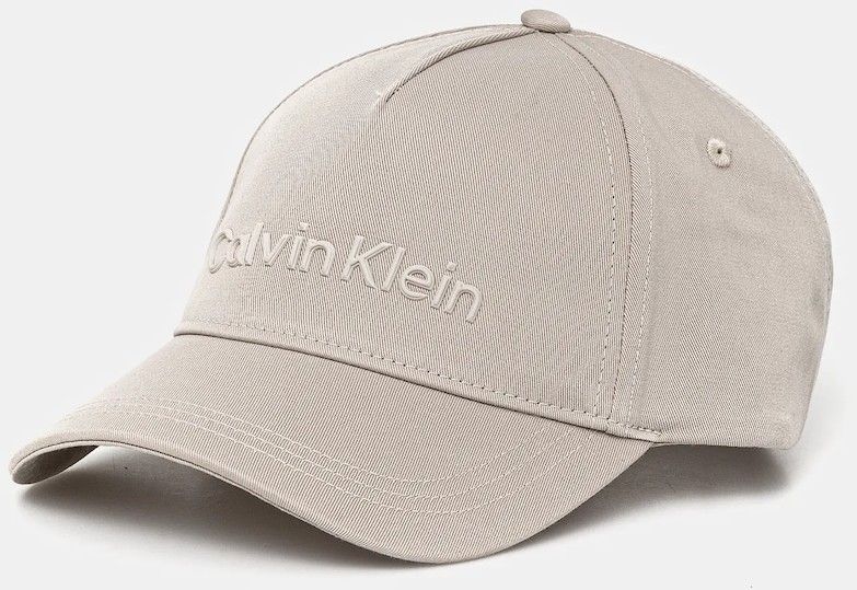 Bavlnená šiltovka Calvin Klein béžová farba, jednofarebná, K50K511987