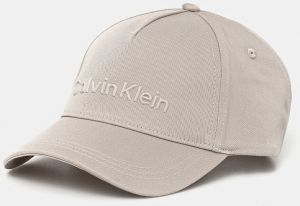 Bavlnená šiltovka Calvin Klein béžová farba, jednofarebná, K50K511987