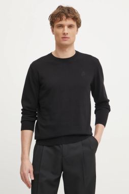 Bavlnený sveter Karl Lagerfeld pánsky, čierna farba, tenký, 551301.655088
