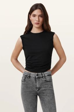 Top AllSaints WEST čierna farba, jednofarebná, W214JA