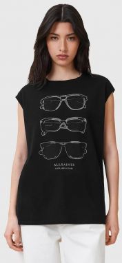 Top AllSaints SUNNIES čierna farba, s potlačou, W163JC