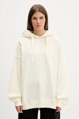 Mikina adidas Originals Essentials béžová farba, s kapucňou, s potlačou, JX5495