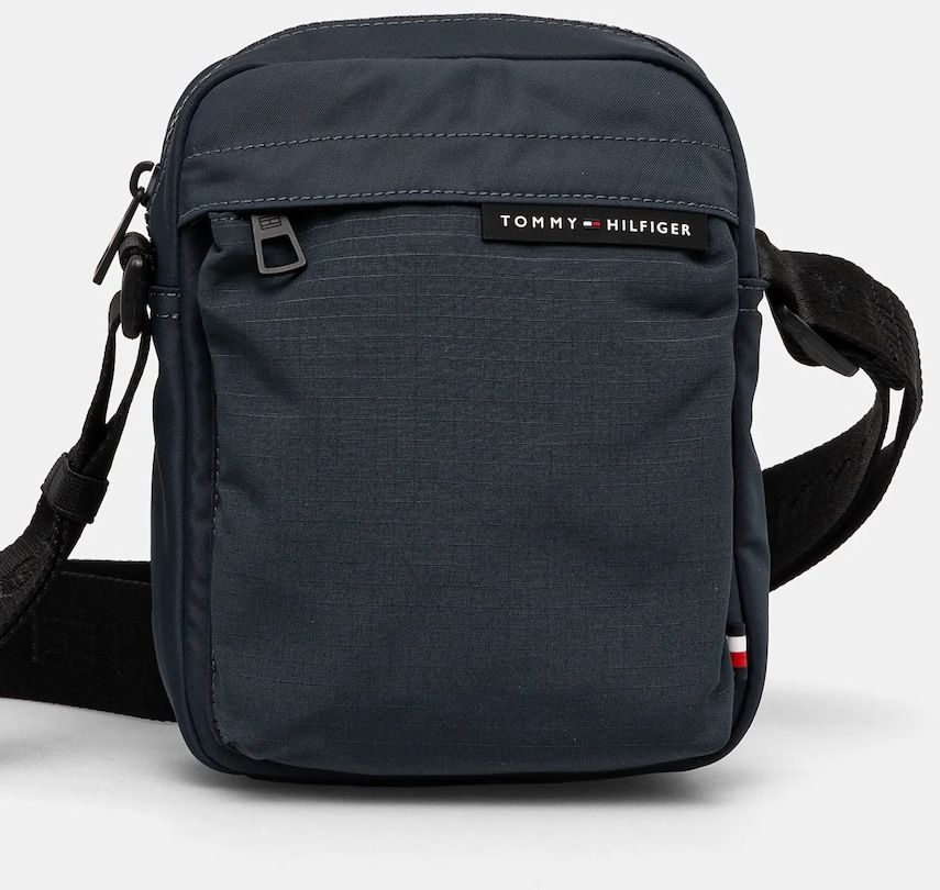 Malá taška Tommy Hilfiger šedá farba, AM0AM13297