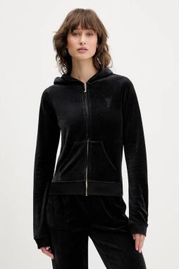 Mikina Juicy Couture HERITAGE ROBYN HOODIE ružová farba, s kapucňou, s nášivkou, JCSEBJ007G
