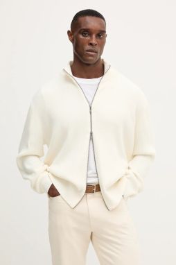 Kardigán s prímesou vlny Armani Exchange béžová farba, XM000912 AF10348