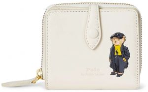 Kožená peňaženka Polo Ralph Lauren béžová farba, 427980480