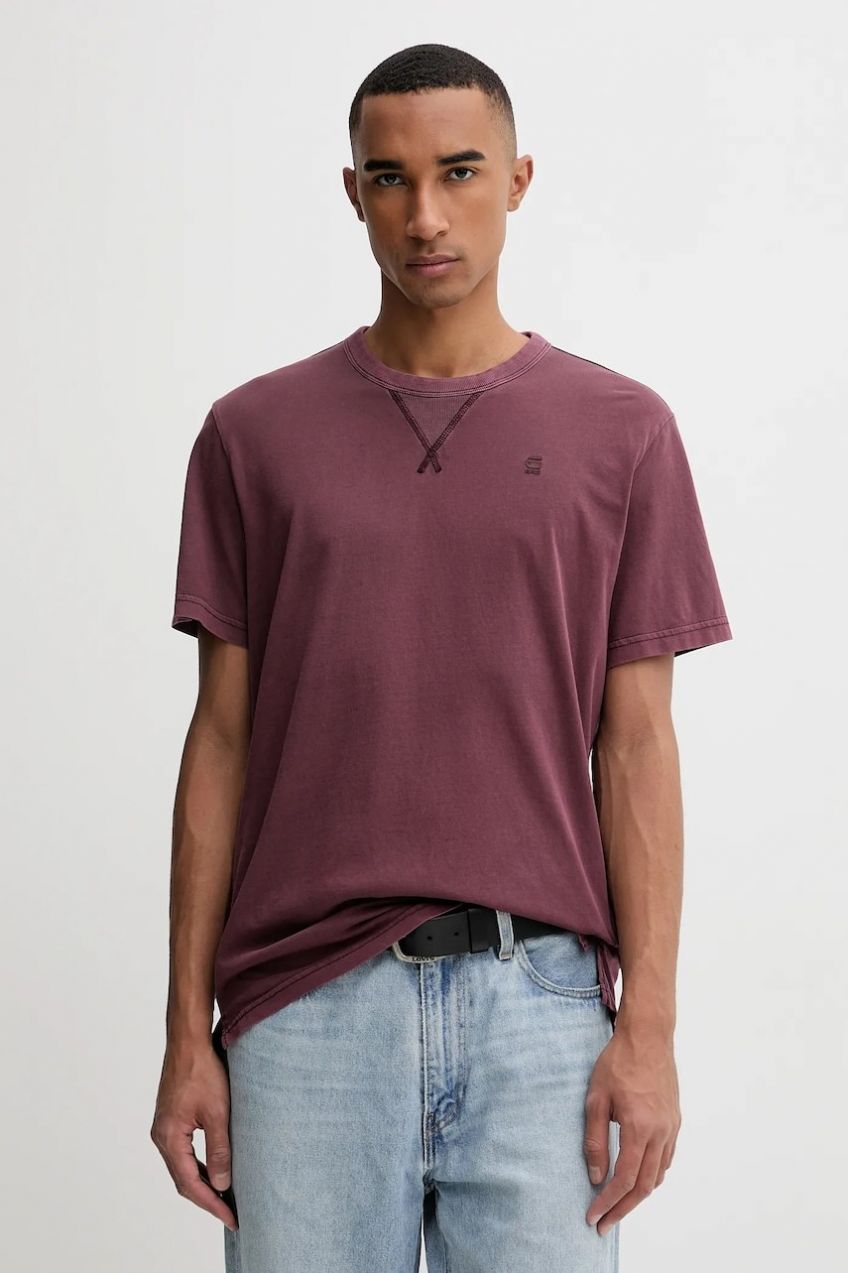 Bavlnené tričko G-Star Raw pánske, zelená farba, jednofarebné, D24449-2653
