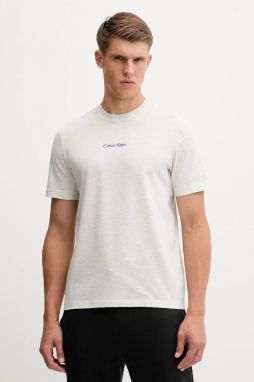 Tričko Calvin Klein Performance pánske, šedá farba, s nášivkou, LVGMF5K100