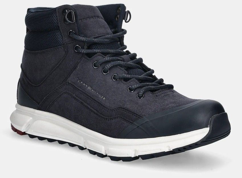Topánky Tommy Hilfiger OUTDOOR RUNNER HI WPM tmavomodrá farba, FM0FM05575