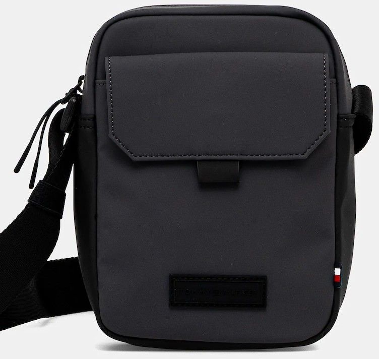 Malá taška Tommy Hilfiger šedá farba, AM0AM13645