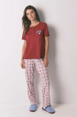 Bavlnené pyžamo women'secret červená farba, bavlnené, 3132157