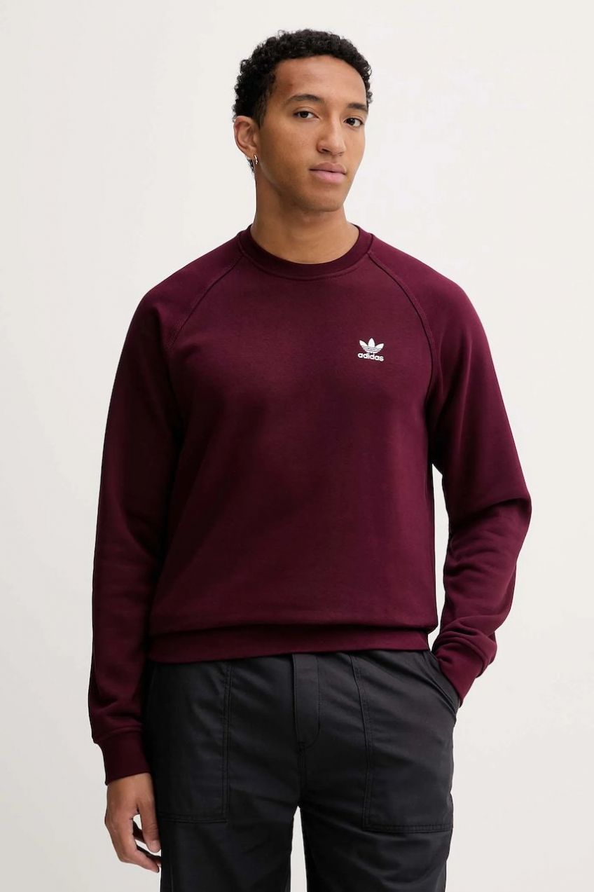 Mikina adidas Originals Essentials bordová farba, jednofarebná, HY2082