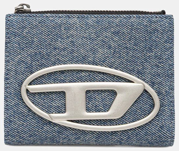 Bavlnená peňaženka Diesel 1DR 1DR BI-FOLD ZIP II modrá farba, X09888.P1730