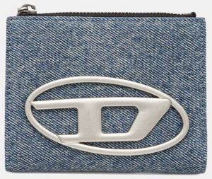 Bavlnená peňaženka Diesel 1DR 1DR BI-FOLD ZIP II modrá farba, X09888.P1730