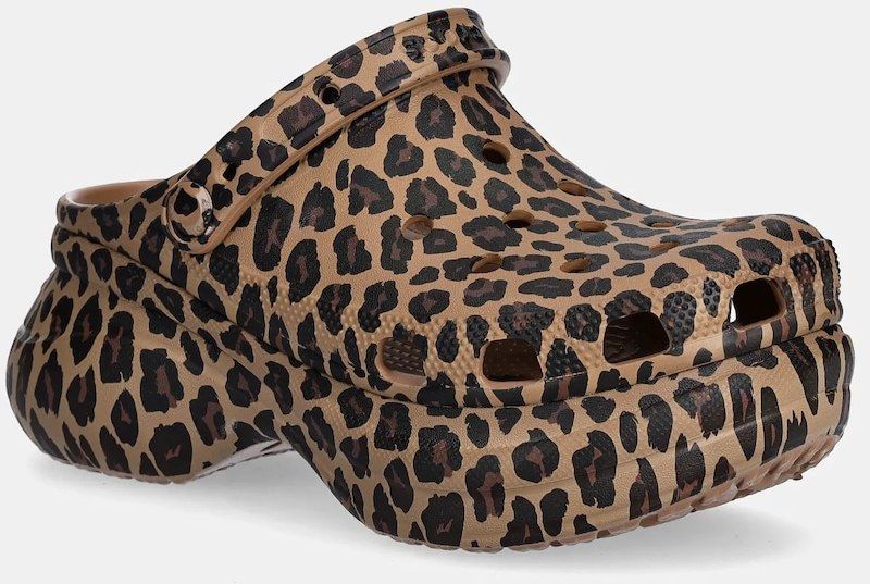 Šľapky Crocs Bae Animal Clog hnedá farba, na platforme, 211624